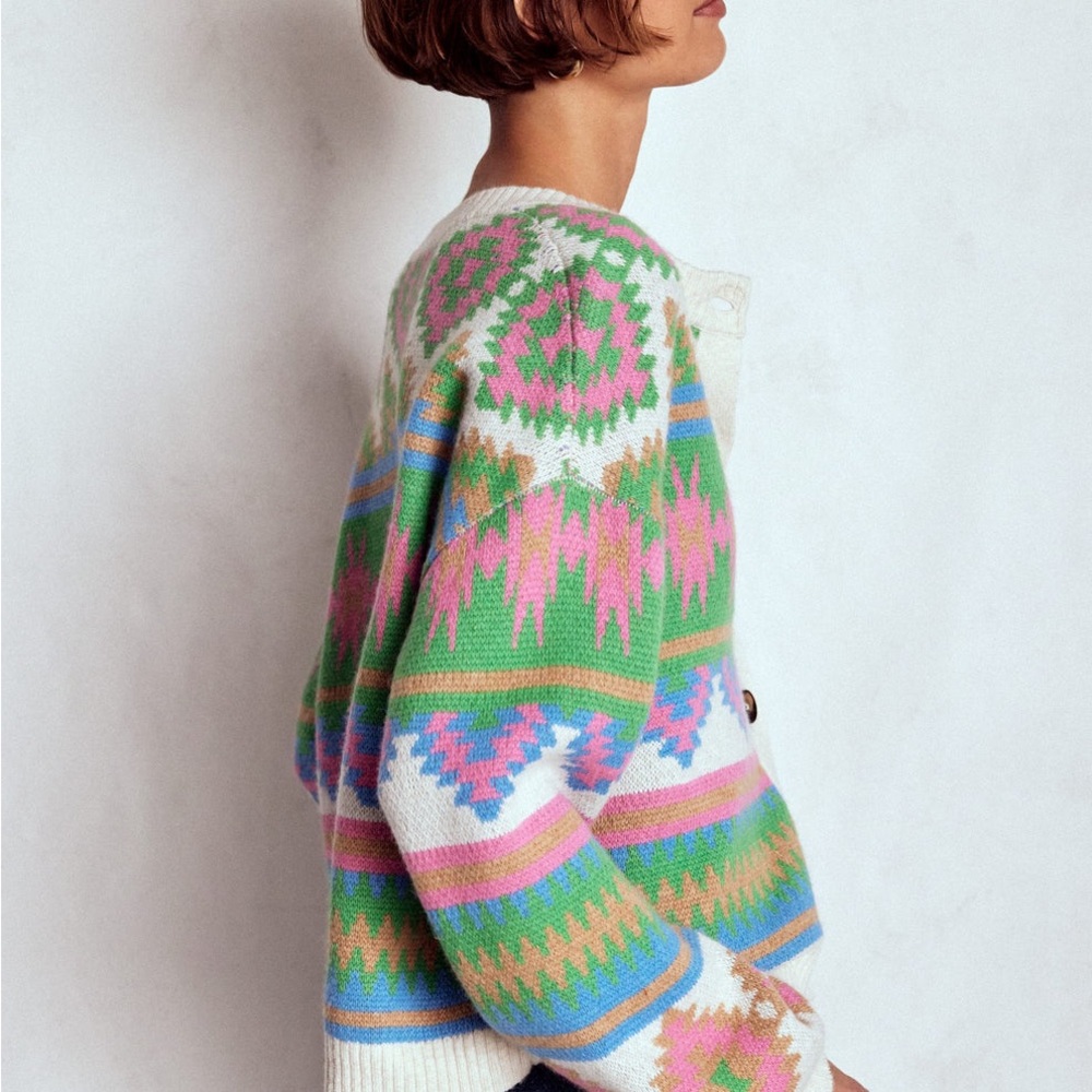 BODEN Abi Jacquard Cardigan (Aztec multi) SOLD OUT - Picture 2 of 9